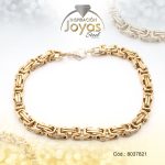 Pulsera de Acero Caballero Dorado Sin Placa   Medida 21 cm - 8037821