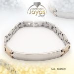 Pulsera de Acero Caballero 2 Tonos Con Placa   Medida 20 cm - 8038020