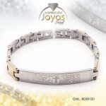 Pulsera de Acero Caballero 2 Tonos Con Placa   Medida 20 cm - 8038120