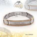 Pulsera de Acero Caballero 2 Tonos Con Placa   Medida 20 cm - 8038220