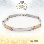 Pulsera de Acero Caballero 2 Tonos Sin Placa   Medida 21 cm - 8038321 - Imagen 2