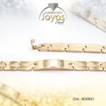 Pulsera de Acero Caballero Dorado Con Placa   Medida 21 cm - 8038621