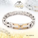 Pulsera de Acero Caballero 2 Tonos Sin Placa   Medida 22 cm - 8039122