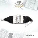 Pulsera de Acero Aleación Tela Plateado Cruz Negro  Medida 18 cm - 8039718