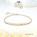 Pulsera de Acero Aleación Circón Dorado Barra   Medida 18 cm - 8041718 - Imagen 2