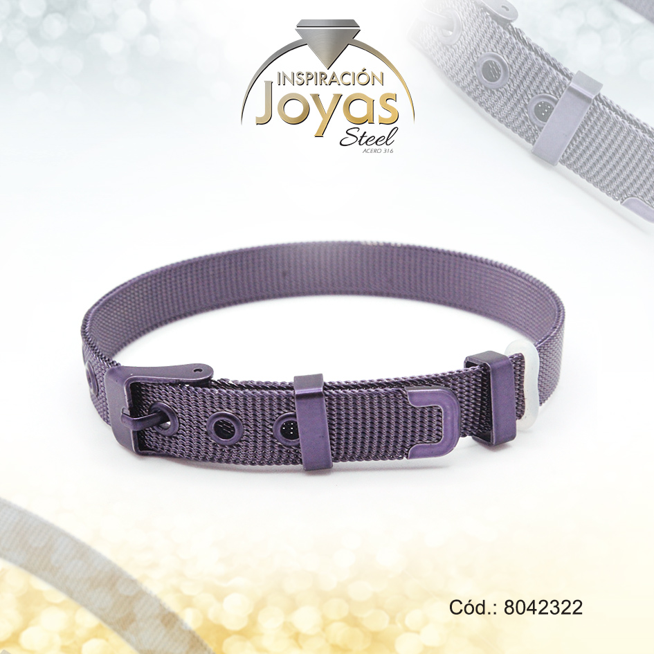 8042322 Pulsera de Acero Aleación Malla Morado Correa Medida 22 cm - 8042322 - Imagen 1