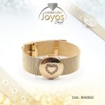 Pulsera de Acero Aleación Malla Dorado Corazón   Medida 22 cm - 8042622