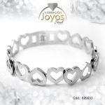 Pulsera de Acero Brazalete Plateado Corazón  - 820033