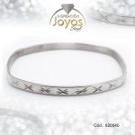 Pulsera de Acero Brazalete Plateado Cuadrado  - 820040
