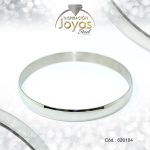Pulsera de Acero Brazalete Plateado Redondo  - 820104