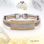 Pulsera de Acero Caballero 2 Tonos Con Placa  - 820175