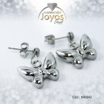 Zarcillo de Acero Colgante Plateado Mariposa - 840042 - Imagen 2