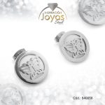 Zarcillo de Acero Variado Plateado Mariposa - 840058