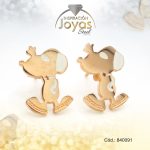 Zarcillo de Acero - Aleación Nacar - Dorado - Snoopy - 840091