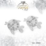 Zarcillo de Acero - Aleación Circón - Plateado - Pez - 840093