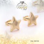 Zarcillo de Acero Variado Dorado Estrella - 840104