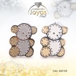 Zarcillo de Acero Variado 2 Tonos Oso - 840105