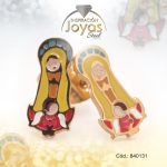 Zarcillo de Acero - Aleación Esmalte - Dorado - Virgen Multi Color - 840131