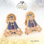 Zarcillo de Acero - Aleación Esmalte - Dorado - Virgen Multi Color - 840132