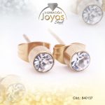 Zarcillo de Acero - Aleación Circón - Dorado - Solitario - 840137