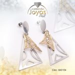 Zarcillo de Acero Colgante 2 Tonos Triángulo - 840154