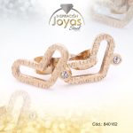 Zarcillo de Acero - Aleación Circón - Dorado - Corazón - 840162