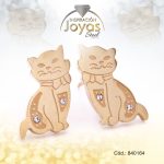 Zarcillo de Acero - Aleación Circón - Dorado - Gato - 840164