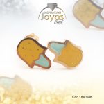 Zarcillo de Acero - Aleación Esmalte - Dorado - Helado Amarillo/Verde - 840188