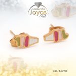 Zarcillo de Acero - Aleación Esmalte - Dorado - Helado Multi Color - 840190