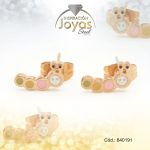 Zarcillo de Acero - Aleación Esmalte - Dorado - Gusano Multi Color - 840191