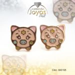 Zarcillo de Acero - Aleación Esmalte - Dorado - Cerdo Multi Color - 840195