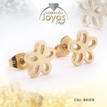Zarcillo de Acero Variado Dorado Flor - 840206