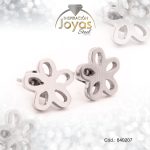 Zarcillo de Acero Variado Plateado Flor - 840207