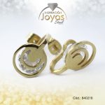 Zarcillo de Acero - Aleación Circón - Dorado - Círculo - 840216
