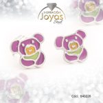 Zarcillo de Acero - Aleación Esmalte - Dorado - Oso Multi Color - 840226