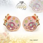 Zarcillo de Acero - Aleación Esmalte - Dorado - Coquito Multi Color - 840227