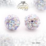 Zarcillo de Acero Esfera Micro Circón Plateado Blanco - 840241