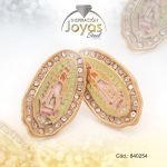 Zarcillo de Acero - Aleación Esmalte - Dorado - Virgen Multi Color - 840254