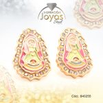 Zarcillo de Acero - Aleación Esmalte - Dorado - Virgen Multi Color - 840255