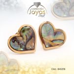 Zarcillo de Acero - Aleación Esmalte - Dorado - Corazón Multi Color - 840256