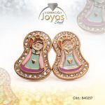 Zarcillo de Acero - Aleación Esmalte - Dorado - Virgen Multi Color - 840257