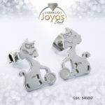 Zarcillo de Acero - Aleación Nacar - Plateado - Gato - 840262