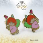 Zarcillo de Acero - Aleación Esmalte - Dorado - Ángel Multi Color - 840263