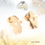 Zarcillo de Acero Variado Dorado Niño - 840267