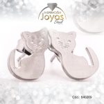 Zarcillo de Acero Variado Plateado Gato - 840269