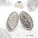 Zarcillo de Acero - Aleación Esmalte - Plateado - Virgen Multi Color - 840270