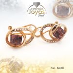 Zarcillo de Acero - Aleación Piedra - Dorado - O  Rojo - 840292