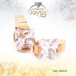 Zarcillo de Acero - Aleación Circón - Dorado - Solitario - 840333