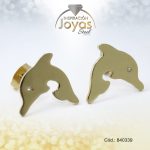 Zarcillo de Acero - Aleación Circón - Dorado - Delfín - 840339