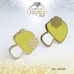 Zarcillo de Acero - Aleación Esmalte - Dorado - Hongo Amarillo - 840349